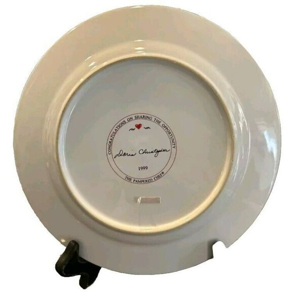 3 Pampered Chef 1999 Doris Christopher "Congratulations Sharing" 8.75” Plate Set - Picture 4 of 5